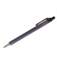 Ручка шариковая автоматическая синяя, 0,7мм, синий прорезиненный корпус