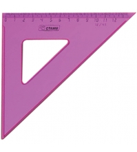 Треугольник 45гр, 12см, прозрачный флуоресцентный, 4 цвета