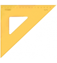 Треугольник 45гр, 16см, прозрачный флуоресцентный 4цвета