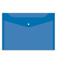 Пaпка-конверт на кнопке А4, 120мкм, синяя