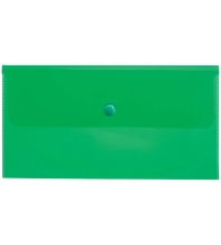 Папка-конверт на кнопке C6, 180мкм, зеленая