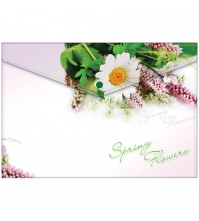 Папка-конверт на кнопке А4, Spring Flowers, 180мкм
