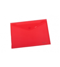 Папка-конверт на кнопке А4, 180мкм, красная