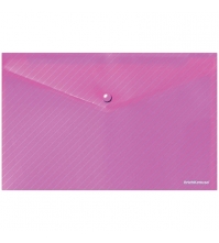 Папка-конверт на кнопке С6, Envelope, 180мкм, прозрачная, ассорти