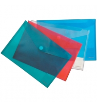 Папка-конверт на липучке А4, Envelope Folder, прозрачная, ассорти