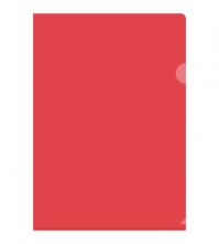 Папка-уголок А4 150мкм, прозрачная красная