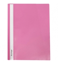 Папка-скоросшиватель пластик. А4, 180мкм, розовая с прозр. верхом