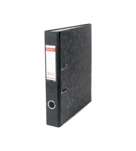 Папка-регистратор 50мм, мрамор, разборный, с карманом на корешке, нижний метал. кант, черная