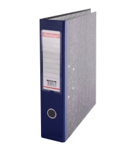 Папка-регистратор 70мм, мрамор, с карманом на корешке, нижний метал. кант, синий