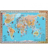 Карта детская складная Народы и страны, 21*30см