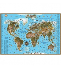 Карта мира для детей, 116*79см
