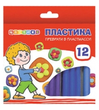 Набор пластики для лепки  Цветик, 12 цветов, 240гр