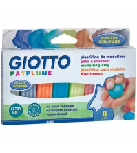 Пластилин GIOTTO PATPLUME 08 цветов, 200гр., пастельные цвета, картон