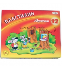 Пластилин Мультики 12 цветов, 240гр., со стеком