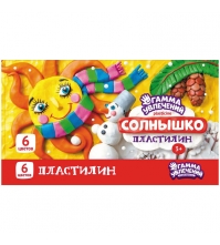 Пластилин Солнышко 06 цветов, 120г