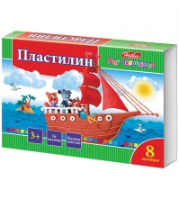 Пластилин Ушастики 08 цветов, 160г, со стеком