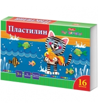 Пластилин Ушастики 16 цветов, 320г, со стеком