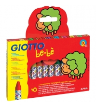 Карандаши восковые GIOTTO BEBE, 10цв., картон. уп., европодвес