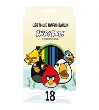Карандаши Angry Birds-2 18цв., картон. упак., европодвес