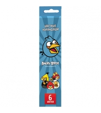 Карандаши Angry Birds 06цв., картон. уп., европодвес