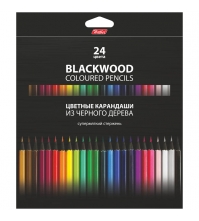 Карандаши BLACK DIAMOND 24цв., черное дерево, заточен., картон.упак., европодвес