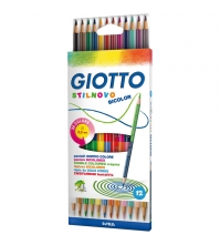 Карандаши GIOTTO STILNOVO BICOLOR AST 24цв., 12шт., двусторонние, картон. уп., европодвес