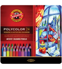 Карандаши POLYCOLOR художественные 24цв., заточен., метал. пенал