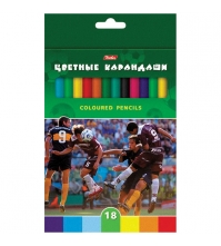 Карандаши Футбол 18цв., картон. уп., европодвес