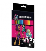 Карандаши Школа Монстров (Monster High) 18цв., заточен., картон. уп., европодвес