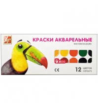 Акварель ZOO 12 цветов, без кисти, картон