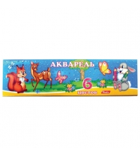 Акварель Маленькие друзья 06 цветов, без кисти, картон