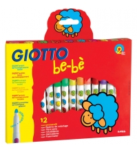 Фломастеры GIOTTO BEBE Super Fibre Pens  12цв., детские с толстым стержнем