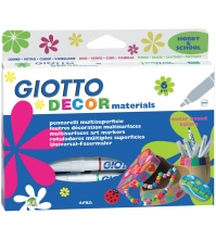 Фломастеры GIOTTO DECOR MATERIALS 06цв., для декорирования