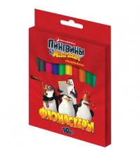 Фломастеры Пингвины из Мадагаскара 10цв., картон. уп., европодвес