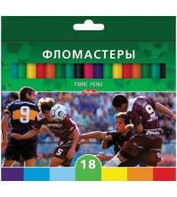 Фломастеры Футбол, 18цв., картон. уп., европодвес