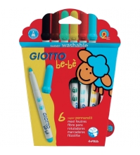 Фломастеры детские с толстым стержнем GIOTTO BEBE Super Fibre Pens  06цв.