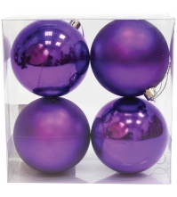 Набор пластиковых шаров 4 шт, 80 мм, фиолетовый