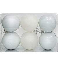 Набор пластиковых шаров 6 шт, 60 мм, белый