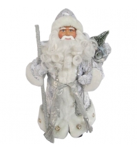 Декоративная кукла Дед Мороз 30 см, серебряный