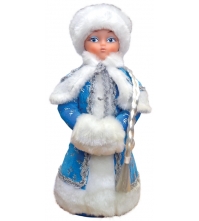 Декоративная кукла Снегурочка голубая под елку 35 см