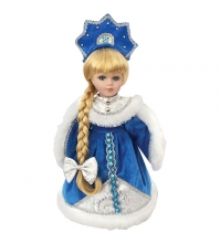 Декоративная кукла Снегурочка Катюша 30 см, синяя