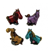 Сувенир полистоун Цветные лошадки 4 вида