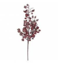 Декоративная веточка с красными ягодами заснеженная 64 см