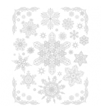Новогоднее оконное украшение Снежинки серебряные 30*38 см