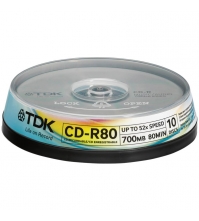 Диск CD-R 700Mb TDK 52x Cake Box (10шт)