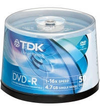 Диск DVD-R 4.7Gb TDK 16х Cake Box (50шт)