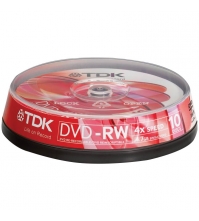 Диск DVD-RW 4.7Gb TDK 4x Cake Box (10шт)