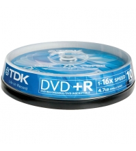 Диск DVD+R 4.7Gb TDK 16х Cake Box (10шт)