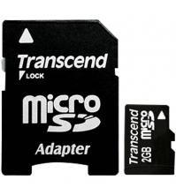 Карта памяти microSD 2Gb Transcend FlashCard (адаптер SD)