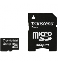 Карта памяти microSDHC 4Gb class10 Transcend (адаптер SD)